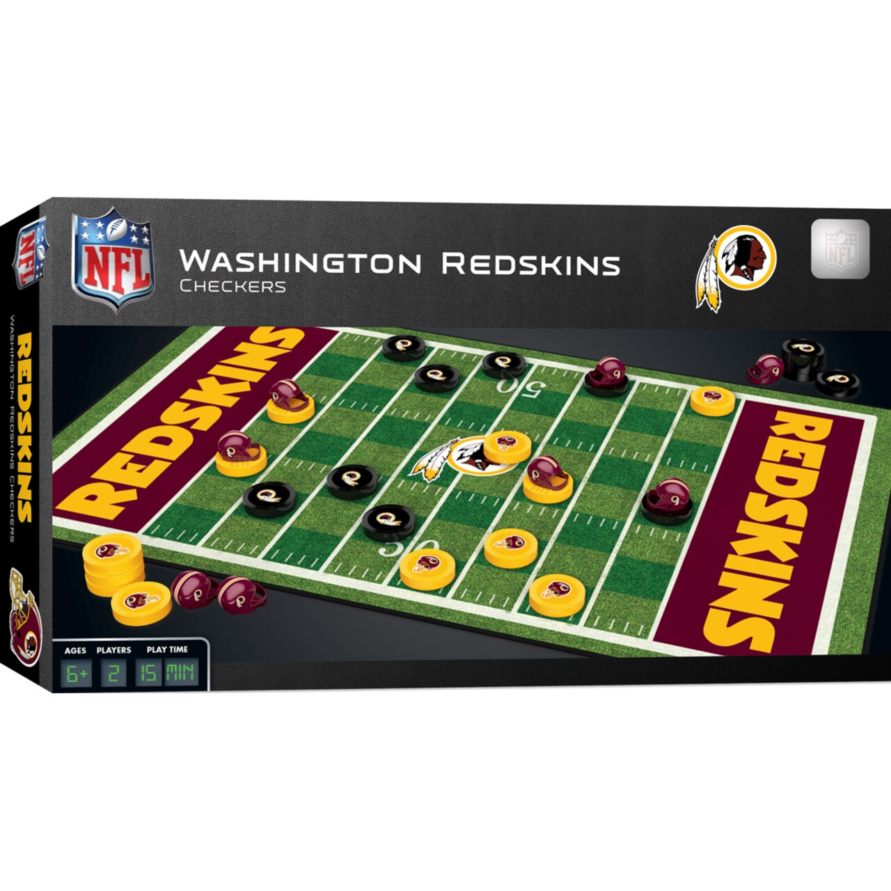 MasterPieces Family Game - NFL Washington Redskins Checkers - Officially Licensed Board Game for Kids & Adults